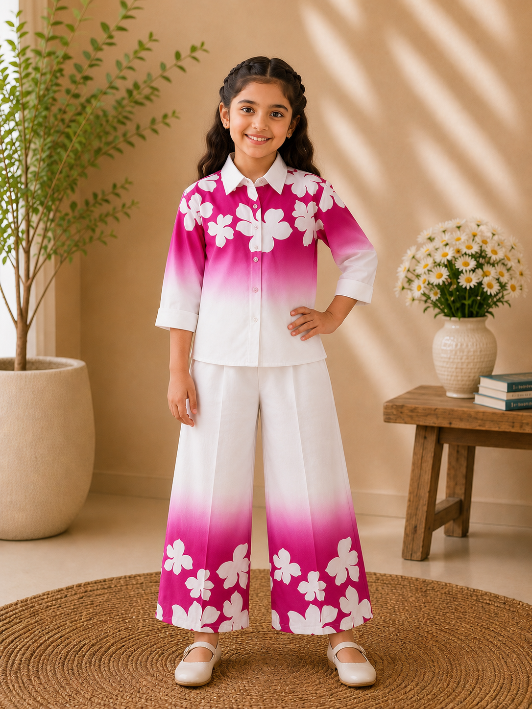 Blossom Printed Co-Ord Set for Girls – Premium Imported Cotton