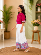 Floral Charm Pink Top & Palazzo Set