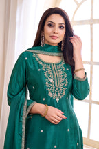 Women Silk Blend Anarkali Kurta Set with Dupatta