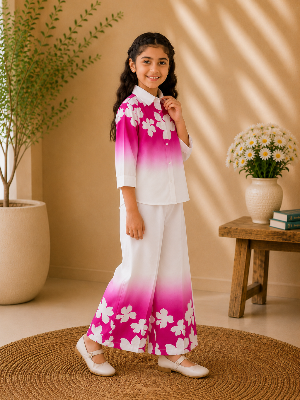 Blossom Printed Co-Ord Set for Girls – Premium Imported Cotton