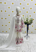 Girls Designer Chinon Silk Sharara Set with Dupatta – Embroidered Party Wear