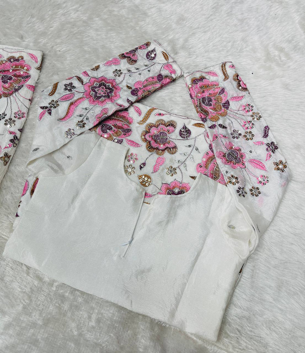 Girls Designer Chinon Silk Sharara Set with Dupatta – Embroidered Party Wear