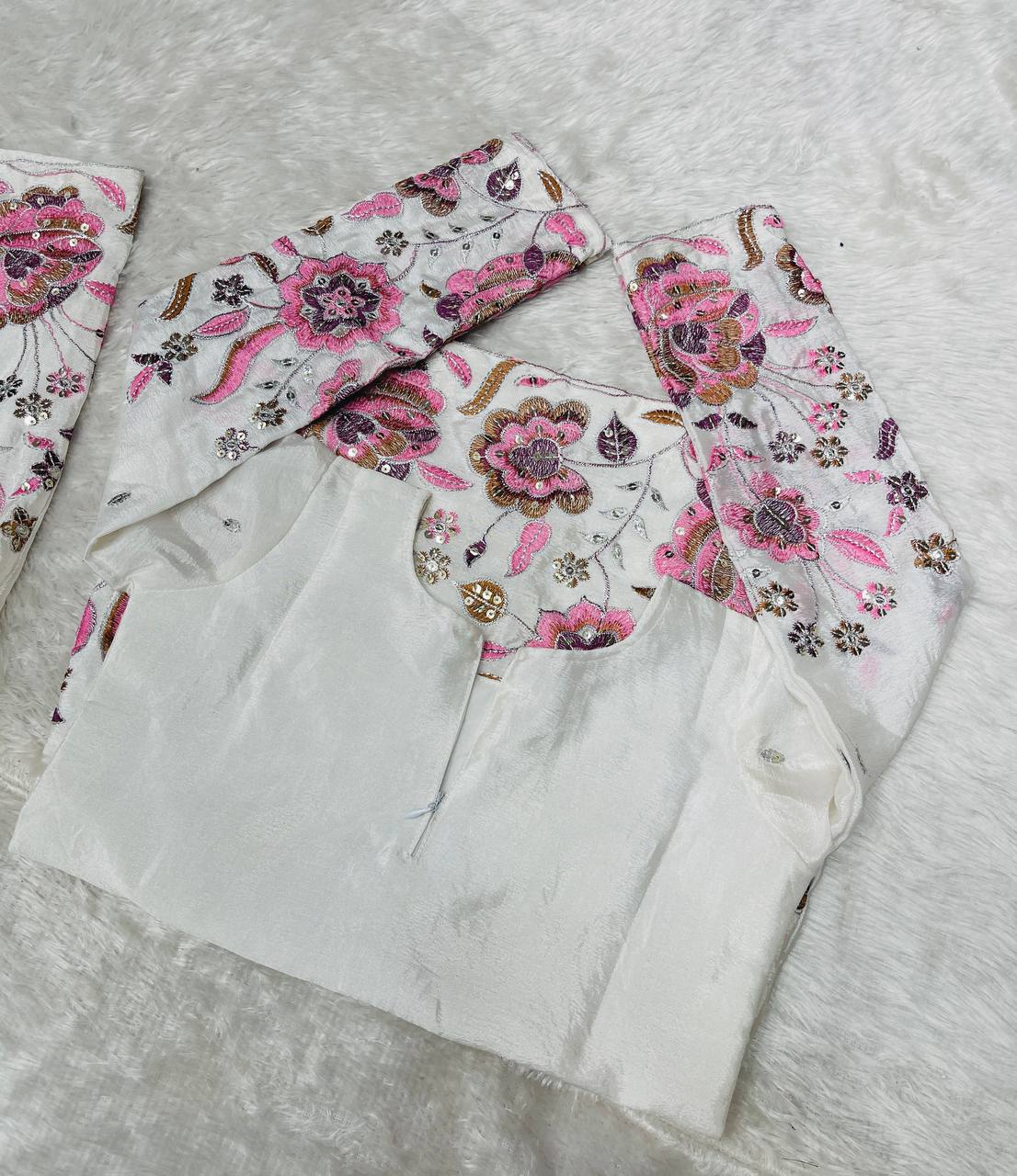 Girls Designer Chinon Silk Sharara Set with Dupatta – Embroidered Party Wear