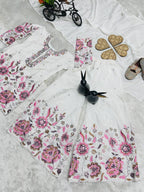 Girls Designer Chinon Silk Sharara Set with Dupatta – Embroidered Party Wear
