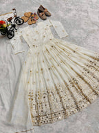 Girls Embroidered Party Wear Gown with Dupatta