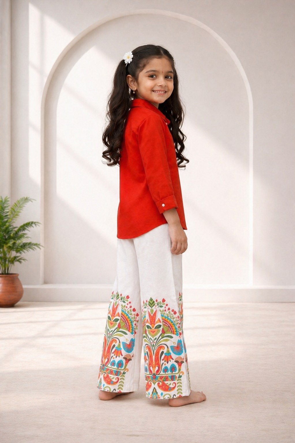 Trendy Two-Piece Printed Co-Ord Set for Girls