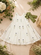 Elysia Floral Mul Chanderi Dress for Girls - Festive Wear