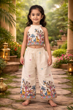 Girls Khadi Cotton Sleeveless Dress – Embroidered Kids Summer Outfit
