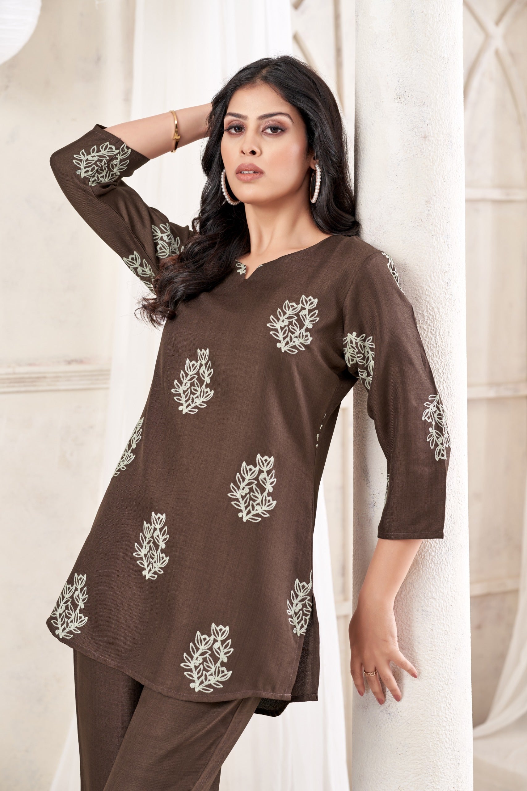 Women Premium Verican Cotton Co-Ord Set with Butta | Soft Breathable Casual Travel Lounge Wear