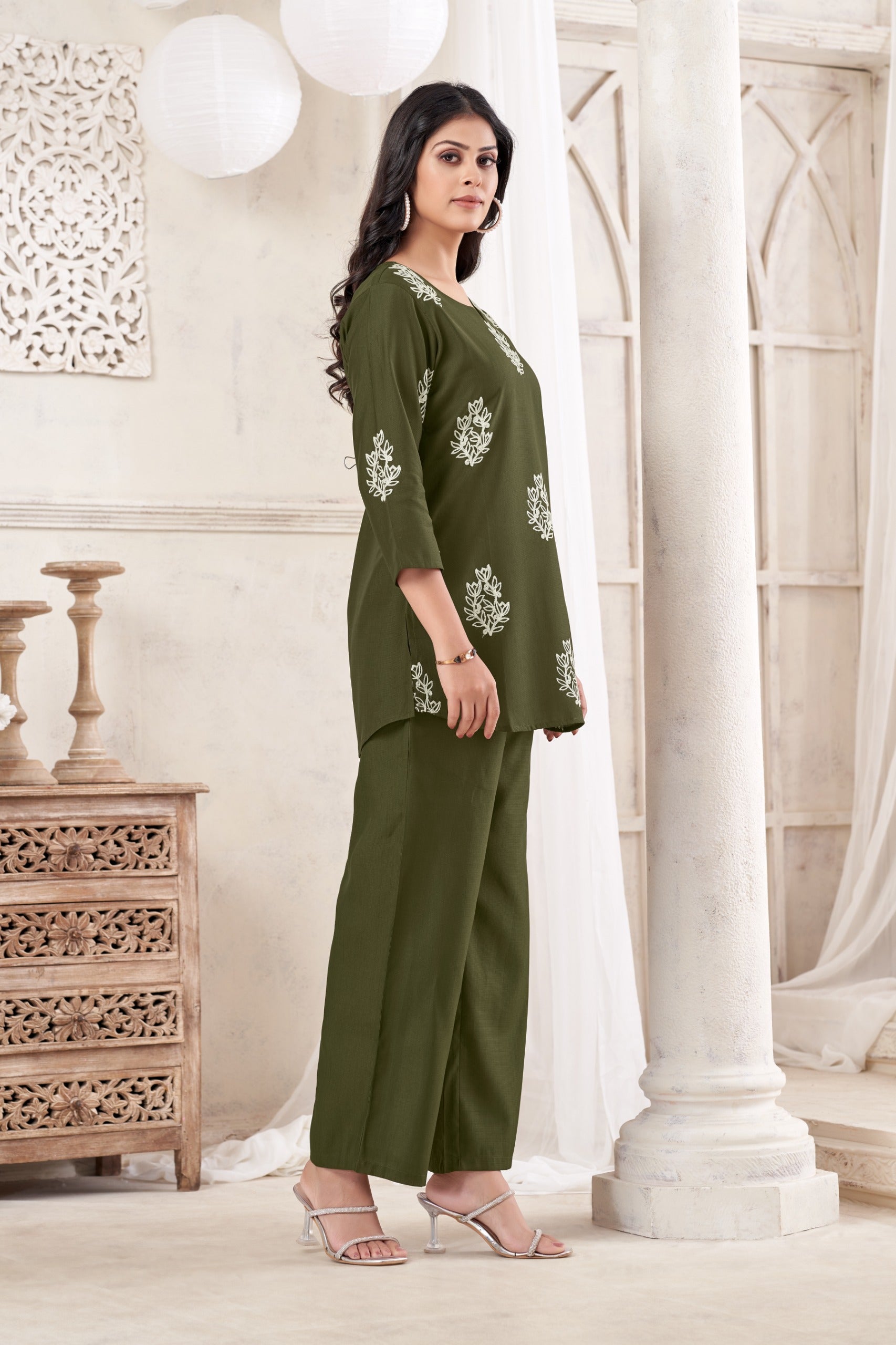 Women Premium Verican Cotton Co-Ord Set with Butta | Soft Breathable Casual Travel Lounge Wear