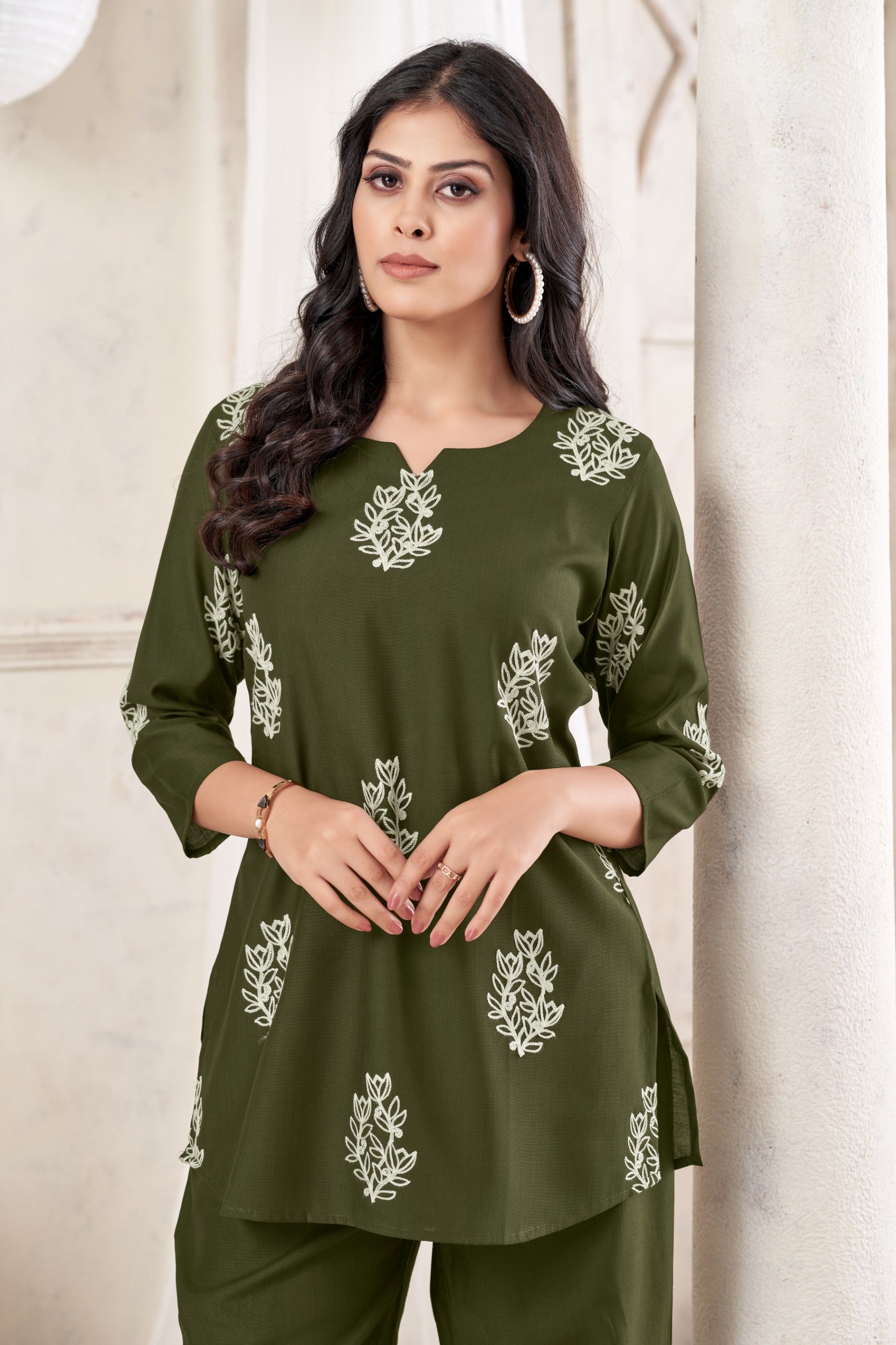 Women Premium Verican Cotton Co-Ord Set with Butta | Soft Breathable Casual Travel Lounge Wear