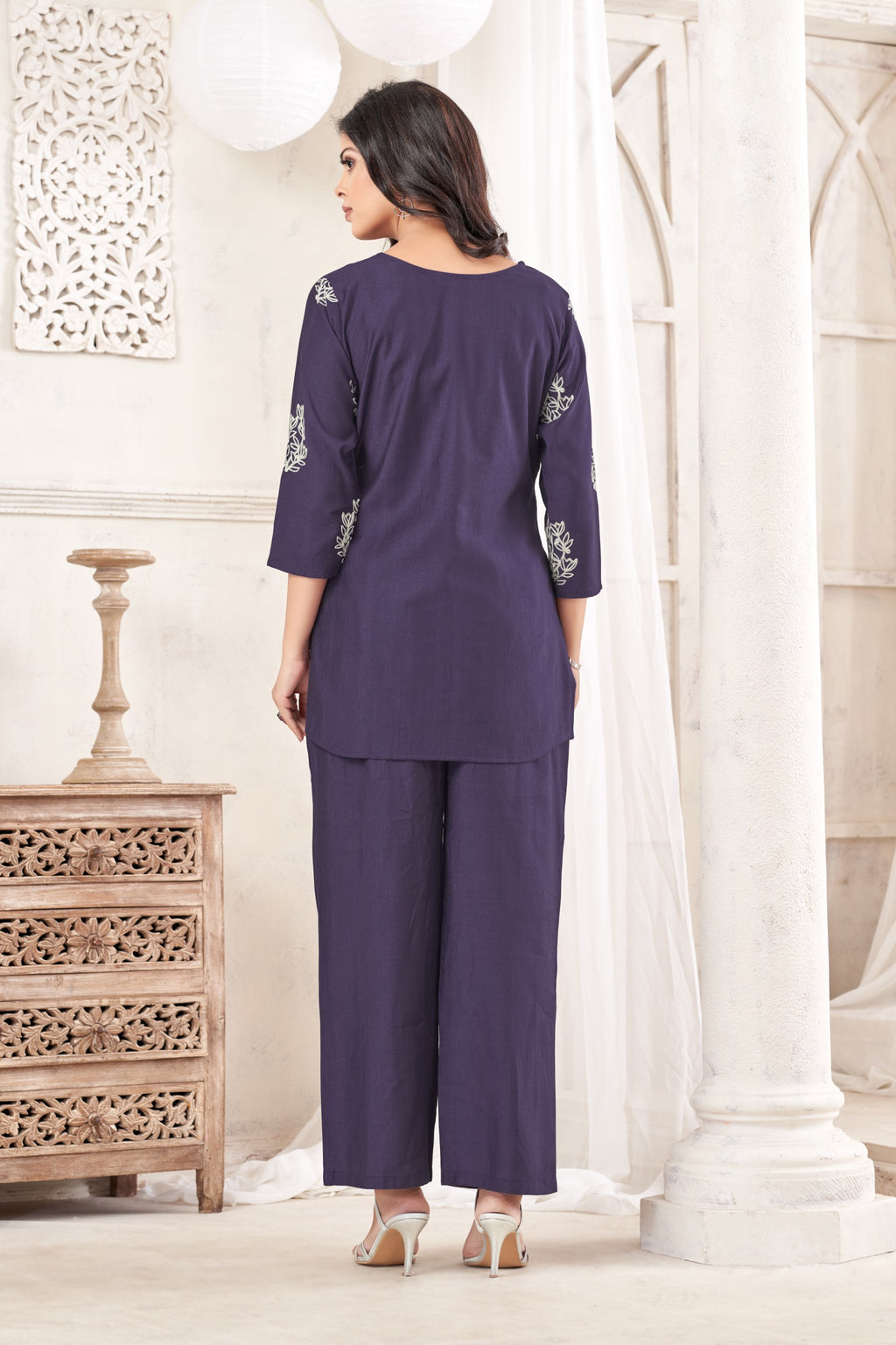 Women Premium Verican Cotton Co-Ord Set with Butta | Soft Breathable Casual Travel Lounge Wear