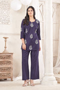Women Premium Verican Cotton Co-Ord Set with Butta | Soft Breathable Casual Travel Lounge Wear