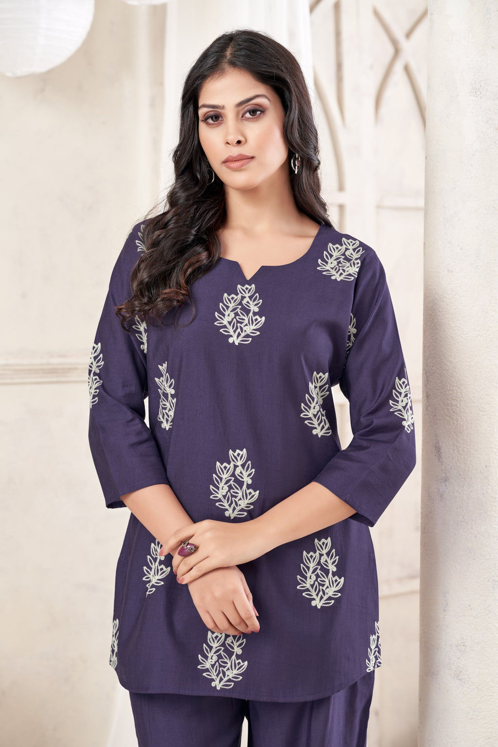 Women Premium Verican Cotton Co-Ord Set with Butta | Soft Breathable Casual Travel Lounge Wear