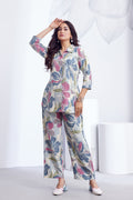Women Diamond Linen Print Co-Ord Set | Premium Soft Breathable Casual Travel Lounge Wear