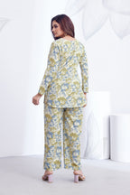 Women Diamond Linen Print Co-Ord Set | Premium Soft Breathable Casual Travel Lounge Wear