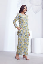 Women Diamond Linen Print Co-Ord Set | Premium Soft Breathable Casual Travel Lounge Wear