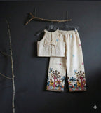 Girls Khadi Cotton Sleeveless Dress – Embroidered Kids Summer Outfit
