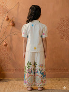 Girls Khadi Cotton Co-Ord Set – Embroidered Kids Matching Outfit