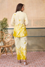 Women Diamond Linen Print Co-Ord Set | Premium Soft Breathable Casual Travel Lounge Wear