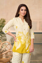 Women Diamond Linen Print Co-Ord Set | Premium Soft Breathable Casual Travel Lounge Wear